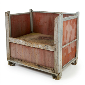 Caisse palette en bois 120X80 cadre en métal